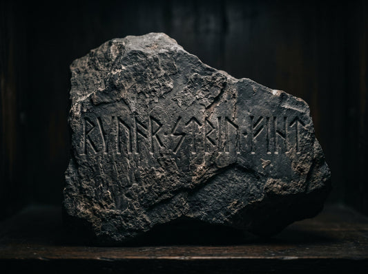 Pierre runique viking, inscription gravée dans la pierre ancienne
